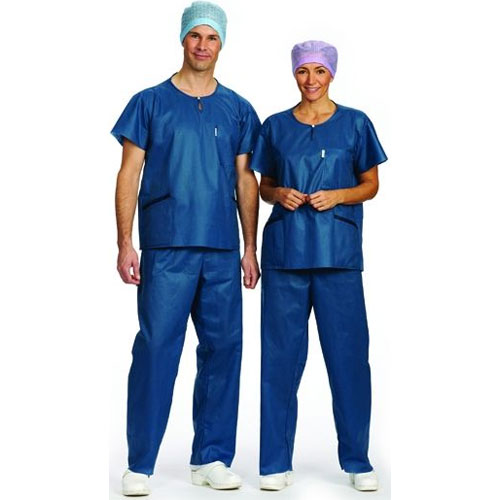 Molnlycke Healthcare Scrub Shirt Blue 21620-20 Medium - 48 Units