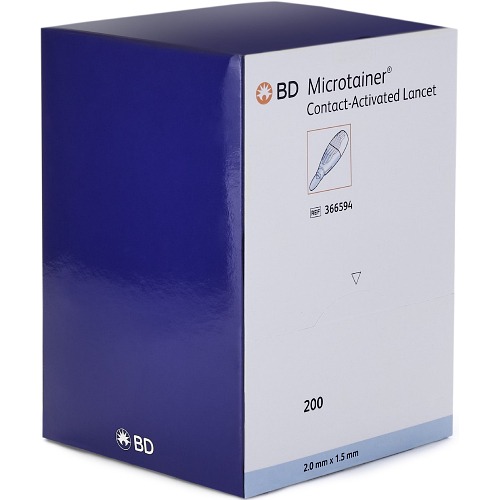 BD Microtainer Contact-Activated Lancet Blue 366594 Box/200