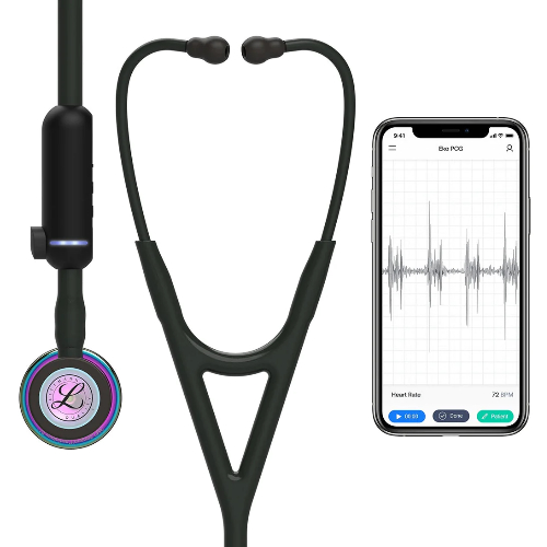 3M Littmann CORE Digital Stethoscope 27 inch Black-Rainbow 8570