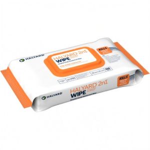 Halyard 2 In 1 Disinfectant 100 Wipes Soft Pack 17001