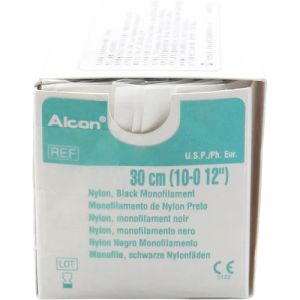 Alcon Nylon 10-0 Suture With CU-5 5.51mm 1/2 Circle Needle 30cm 192101 Box/12