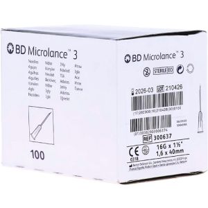 BD Microlance 3 Hypodermic Needle 16G X 40mm White 300637 Box/100
