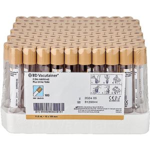 BD Vacutainer Urine Collection Tube 11ml 16mm x 100mm 364915 - Box/100