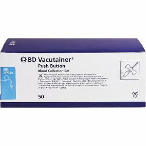 BD Vacutainer Push Button Blood Collection Set 23G X 19mm X 305mm 367324 - Box/50