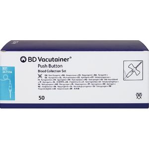 BD Vacutainer Push Button Blood Collection Wing Set 23G X 19mm X 178mm 367336 - Box/50