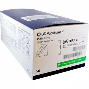 BD Vacutainer Push Button Blood Collection Set 21G X 19mm X 178mm 367338 - Box/50