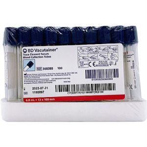 BD Vacutainer Trace Element Serum Blood Collection Tube 6ml 13mm X 100mm 368380 Box/100