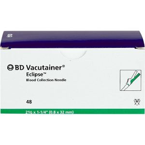 BD Vacutainer Eclipse Blood Collection Needle 21G X 32mm 368609 - Box/48