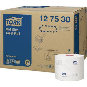 Tork Advanced Mid Sized Toilet Paper T6 127530 - Carton/6