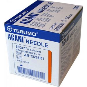 Terumo Agani Hypodermic Needle 25G X 25mm Orange AN*2525R1 Box/100