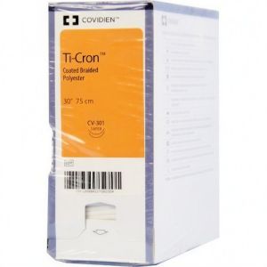 Medtronics Covidien Ti-Cron 6-0 Suture With CV-301 13mm 3/8 Circle Needle 75cm 88863280-11 Box/36