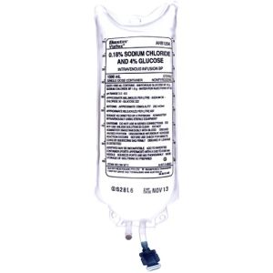 Baxter Sodium Chloride IV Infusion 0.18% & Glucose 4% 1000ml Bag AHB1254