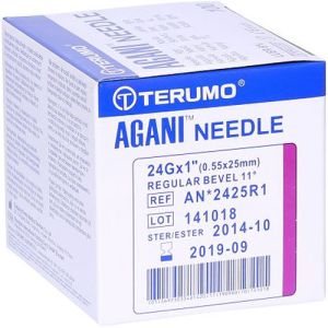 Terumo Agani Hypodermic Needles 24G X 25mm Purple AN*2425R1 Box/100