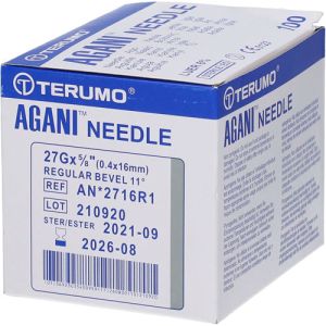 Terumo Agani Hypodermic Needles 27G X 16mm Grey AN*2716R1 Box/100