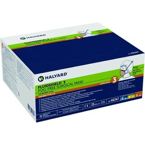 Halyard Fluidshield Surgical Mask Level 3 Fog-Free Latex-Free 48247 - Box/25