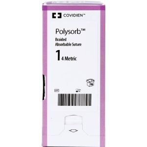 Medtronics Covidien Polysorb 1 Suture With HOS-10 26mm 1/2 Circle Needle 75cm CL-581 Box/36