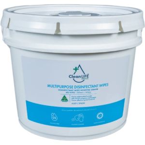 CleanLIFE Multipurpose Disinfectant & Detergent 400 Wipes Tub CLM00026