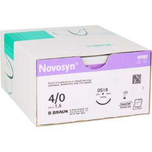 Braun Novosyn 4-0 Suture With DS19 19mm 3/8 Circle Needle 45cm G0069220N1 Box/12