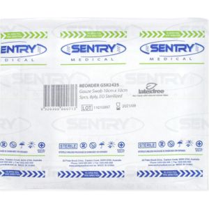 Sentry Medical Gauze Swab 8ply Sterile 10cm x 10cm GSR2425 - Box/50