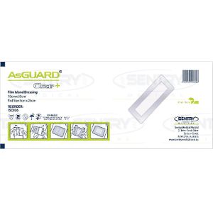 AsGUARD Clear + Film Island Dressing 10cm x 30cm ISC026 - Box/25