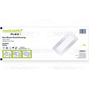 AsGUARD Flex + Non-Woven Island Dressing 10cm x 30cm ISD008 - Box/25