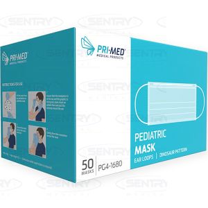 Primed Paediatric Face Mask Ear Loop 3ply Dinosaur PG4-1680 - Box/50
