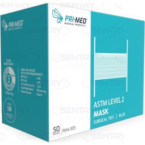 Primed Level 2 Surgical Soft Mask Tieback 3 Ply White PM4-305 - Box/50
