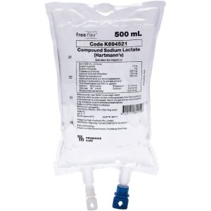 Fresenius Kabi Hartmanns IV Infusion 500ml Bag K694521 Box/20