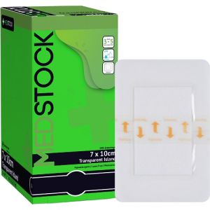Medstock Transparent Island Dressing 7cm X 10cm MS100710TI Box/100