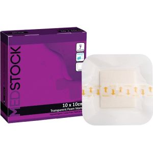 Medstock Transparent Foam Island 10cm X 10cm MS1010TFI Box/10