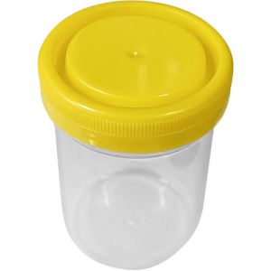 Techno Plas Specimen Container 70ml C/W Unlabelled Yellow Cap P5744UUUV - Box/550