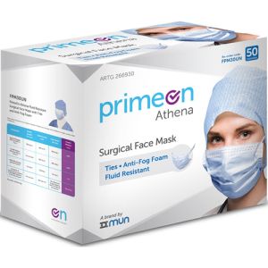PrimeOn Athena Level 3 Surgical Mask with Ties Anti-Fog FPM30UN - Box/50