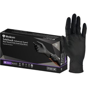 Medicom SafeTouch Black Nitrile Examination Gloves SFTGN1138C - Medium