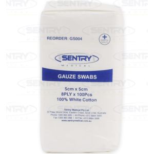 Sentry Medical Gauze Swab 8ply Non Sterile 5cm x 5cm GS004 - Box/100