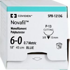 Medtronics Covidien Novafil 6-0 Suture With P-13 13mm 3/8 Circle Needle 45cm SPB-1213G Box/12
