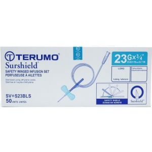 Terumo Surshield Safety Winged Infusion Sets 23G x 3/4 Inch SV*S23BLS Box/50