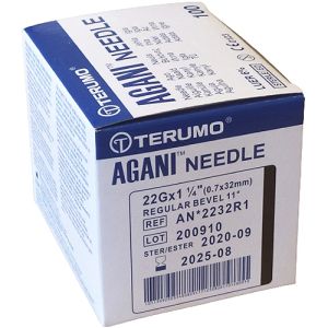 Terumo Agani Hypodermic Needles 22G X 32mm Black AN*2232R1 Box/100