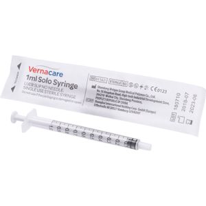 Vernacare Standard Solo Syringe 1ml Luer Slip Purple Sterile 011620 - Box/100