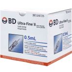 BD Insulin Syringe 0.5ml Ultra-Fine II 30G X 8mm 326725 Box/100