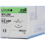Corza LOOK 5-0 Nylon Suture With C6 19mm 3/8 Circle Needle 45cm 918B Box/12