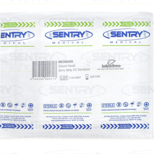 Sentry Medical Gauze Swab 8ply Sterile 7.5cm x 7.5cm GSR2325 - Box/50