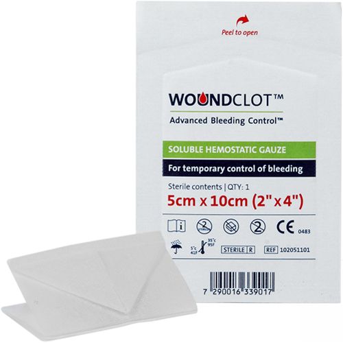 Woundclot Soluable Hemostatic Gauze 5cm x 10cm 102051101 1 Unit