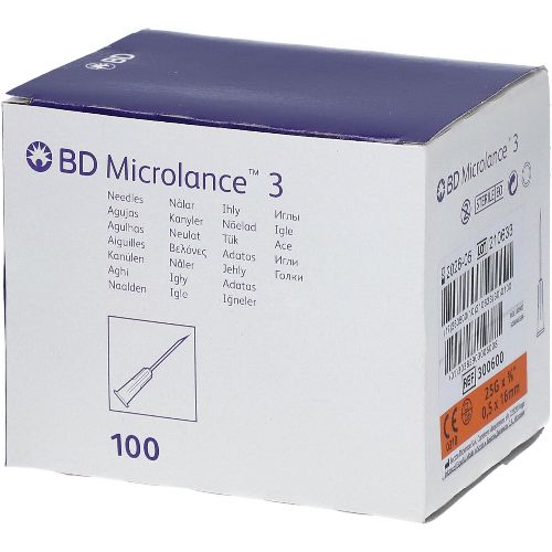 BD Hypodermic Needle 25G X 16mm Orange 300600 Box/100